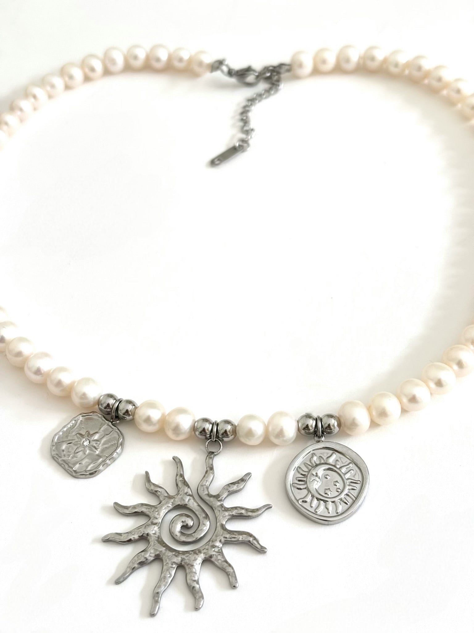 customizable pearl necklace | silver